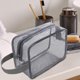 thumbnail image 3 of Neceser de malla, organizador de cosméticos, bolsa de afeitar portátil para artículos de tocador, accesorios, bolsa de almacenamiento de belleza para Gris, 3 of 8