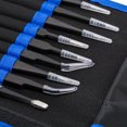 thumbnail image 3 of 10x tweezers set stainless steel ESD10-17 pointed tweezers model making curved anatomicalW, 3 of 5