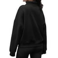 thumbnail image 6 of Hibeli Women Quarter Zip Long Sleeve Kangaroo Pocket Solid Color Pullover Top Sweatshirts, 6 of 6