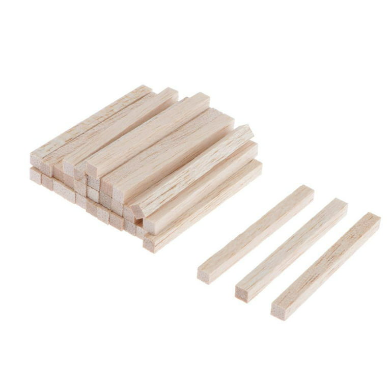 Wooden Sticks (30) Unfinished Natural Square Wooden Dowel Rods Craft Sticks  for DIY Rod for Decorations Woodcraft Sticks for Kids Project 60x5x5mm 