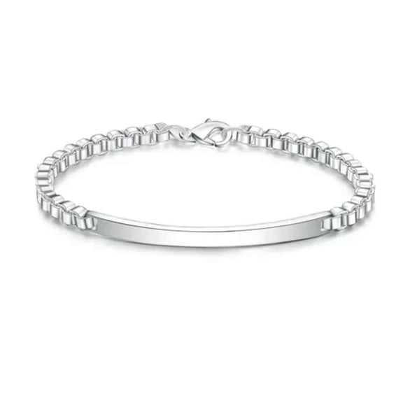 GKNET New 925 Sterling Silver Box Chain Bracelet Women Girls Ladies Jewelry-20cm