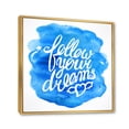 thumbnail image 3 of Designart 'Follow Your Dreams On Blue I' Modern Framed Canvas Wall Art Print, 3 of 5