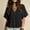 *Black, variant on Women's V Neck Flutter Short Sleeve Babydoll Blouse,Casual Loose Peplum Summer Tunic Top White,Women's Plus L