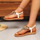 thumbnail image 5 of Sandalias Planas con Correas de Tobillo Bohemian Beaded Toe Post Sandalias para Mujeres, Correa Elástica Zapatos Casuales para el Uso de la Playa de Verano, 5 of 6