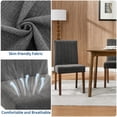 thumbnail image 6 of TacleeKii Dining Chairs Set of 2, Linen Kitchen Side Chairs with Wooden Legs, for Dining Room Restaurant, Dark Gray, 6 of 9