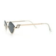 thumbnail image 6 of Womens Upside Down Half Rim Diamond Shape Rimless Metal Frame Sunglasses Gold - Black, 6 of 8