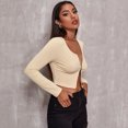 thumbnail image 1 of Pntutb Mujeres Sexy Retro Cremallera top Tee Turn-Down Collar Manga larga Mujer Blusa Liquidación Pntutb Pntutb-531, 1 of 7