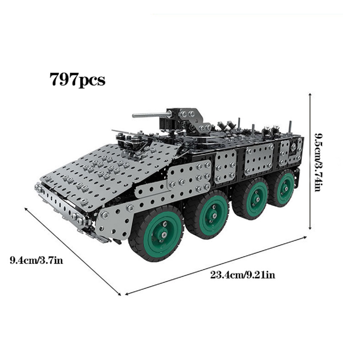 STEM Building Toys Armored transport vehicle Metal Assembled Model Education Kit Collectible Metal Building Set Block Set Construction Toys for Children and Adults