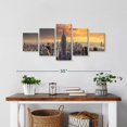 thumbnail image 2 of Elephant Stock Skyline Tower Wall Art - Horizontal Multi Panel Canvas - Living Room Wall Decor - Places Multi Panel - Orange And Gray Decor - 29" x 12", 2 of 4