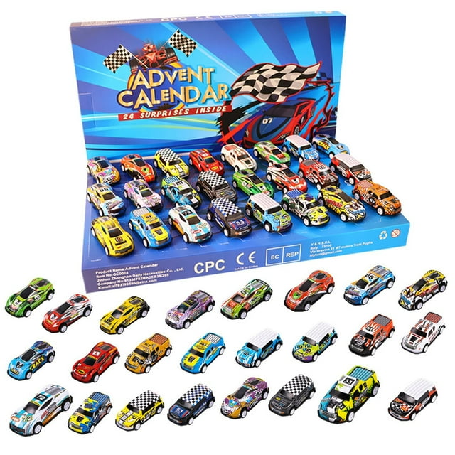 Unleash The Thrill: Advent Calendar Set With Surprise Toy Cars Christmas Countdown " Up The Excitement: Surprise Toy Car Blind Set 24 Days Of Racing Cooking Class for Kids Christmas Day Countdown