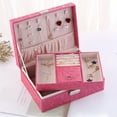 thumbnail image 1 of Vaidha Jewelry Box With Lock Jewelry Organizer Storage Case With 2-Layers Display For Earrings Bracelets Rings Watches, 1 of 4