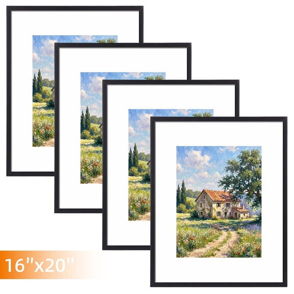 Fairy 4 Pack 16x20 Inch Black Picture Frames, Wall Decor Photo Frames for Living Room, Bedroom and Office