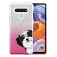 thumbnail image 1 of FINCIBO Hot Pink Gradient Glitter Case, Sparkle Bling TPU Cover for LG Stylo 6 6.8" 2020, Animal Black White Shih Tzu Dog Hide And Seek, 1 of 3