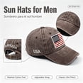 thumbnail image 3 of WANYNG Adult Classic American Flag Washed Old Letter American Sunshade Baseball M P Mens Hat Plain Snap Back Baseball Cap, 3 of 9