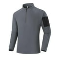 thumbnail image 2 of Donemore Men's Half-Zip Stand Collar Training Top with Zippered Pockets, Breathable Quick-Dry Fabric for Outdoor Running and Gym, Casual Long Sleeve Sportswear, 2 of 9