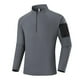 thumbnail image 2 of Blusa y camisa de manga larga con cuello alto para hombre, informal, a la moda, de color liso, con media cremallera, de manga larga, para correr, fitness, ejercicio al aire libre, blusa de poliéster p, 2 of 9