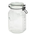 thumbnail image 2 of Mason Craft & More Airtight Medium Glass Clamp Jar with Black Wire, Clear Mason Jar Storage Canister, 1.5 Liter (52oz), 2 of 4
