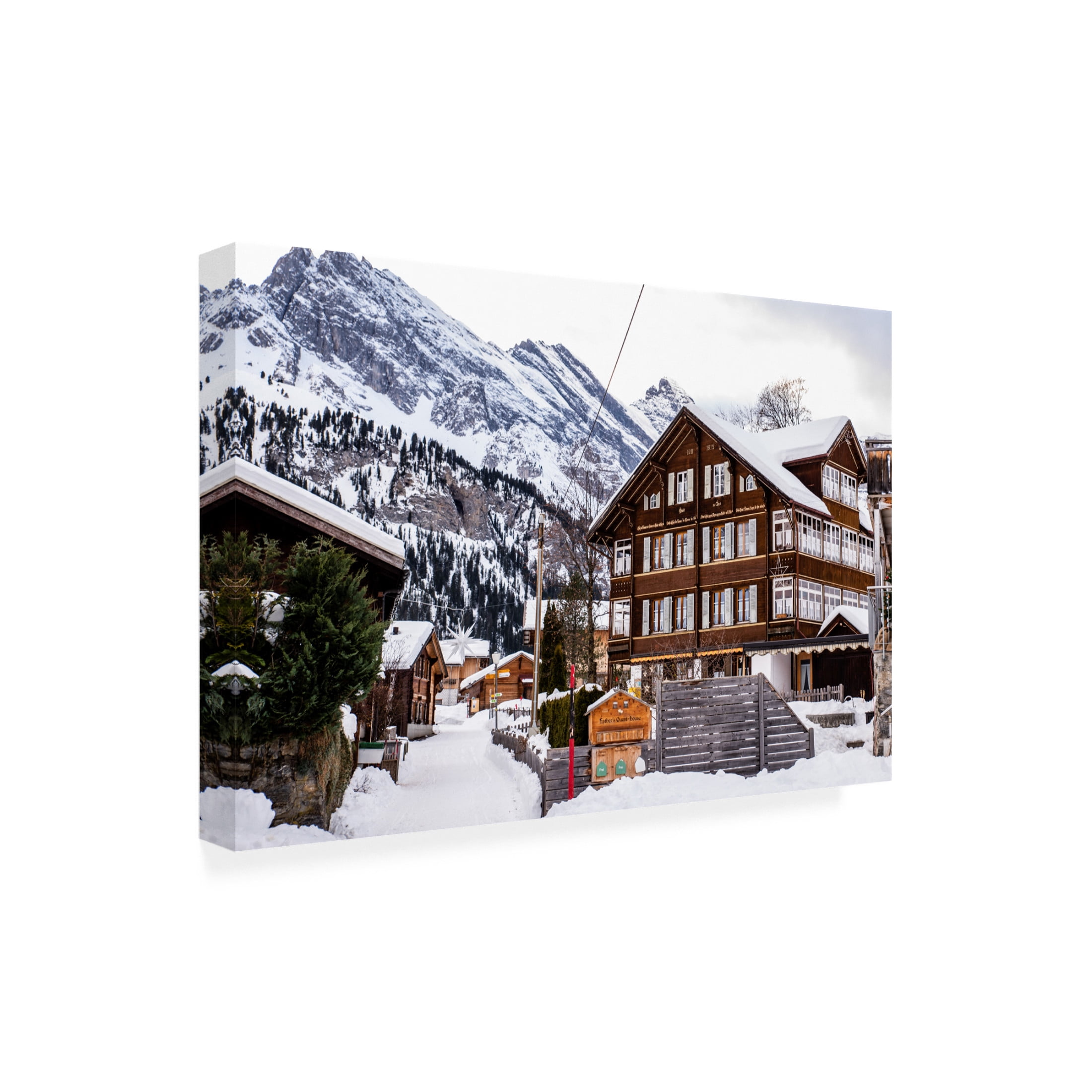 Canvas Wall Art - Allison Burton 'InterlakenSwitzerland' Wall Art for Living Room, Bedroom, or Office Décor by Trademark Fine Art - 32 x 22 Inches