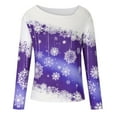 thumbnail image 4 of Lilgiuy Fashion Women Print Long Sleeve Comfortable Breathable V-Neck Shirt Tops Warm Outwear Clothes, 4 of 5