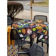 thumbnail image 6 of Square Outdoor Tablecloth with Umbrella Hole Sports Football Outside Table Cloth Waterproof Patio Table Cover Ball Games Basketball Rugby Baseball Zipper Tablecloths for Picnic Camping 54x54 Inch, 6 of 8