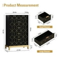 thumbnail image 6 of HLR 6 Drawer Wood Large Dresser for Bedroom, All Age Modern Chest of Drawers with Gold Trim, Black, 6 of 7