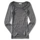 thumbnail image 1 of Aeropostale - Camiseta bÃ¡sica de manga larga jaspeada para mujer, negra, extragrande Aeropostale Camiseta bÃ¡sica, 1 of 2