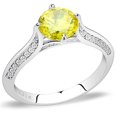 thumbnail image 1 of Alamode DA037-8 Bague en Acier Inoxydable Poli pour Femmes avec CZ de Qualité AAA en Topaze - Taille 8, 1 of 1