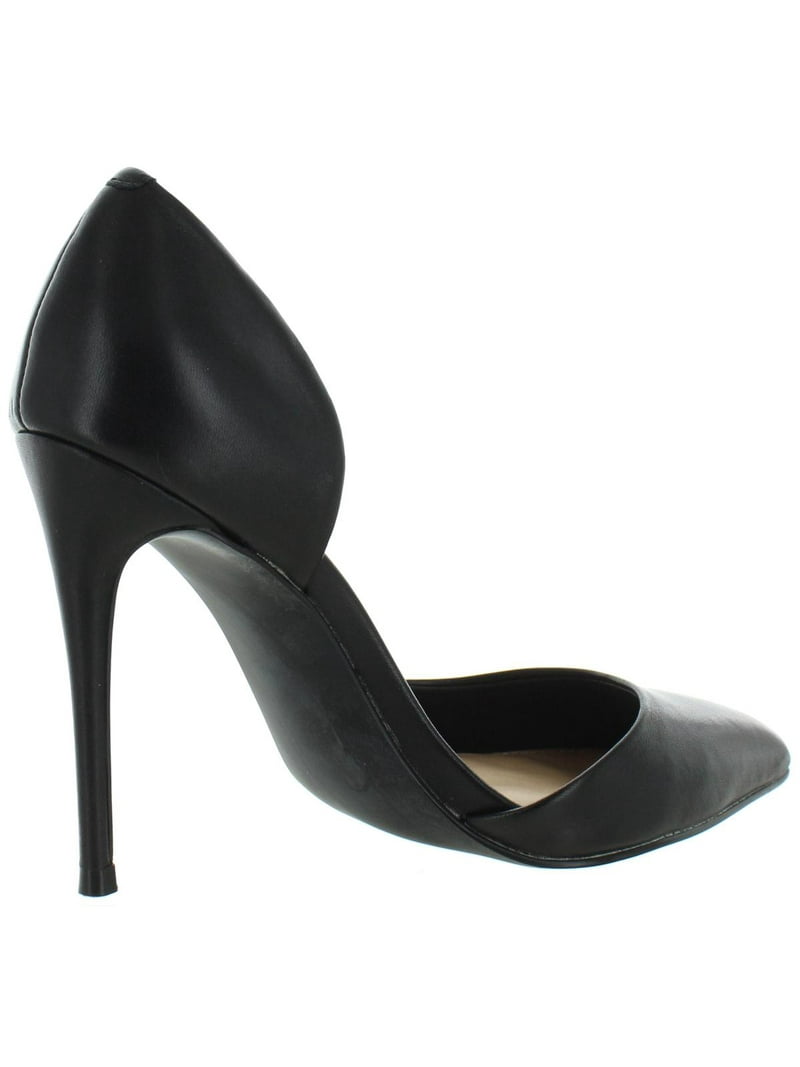 AQUA Women's Black Dion 8.5 M Dress Pumps, Leather Half D'orsay Stiletto  Heel Shoes with High Comfort - Walmart.com