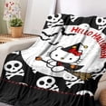 thumbnail image 2 of Hello Kitty Halloween Flannel Blanket My Lux Decor Round, 2 of 34