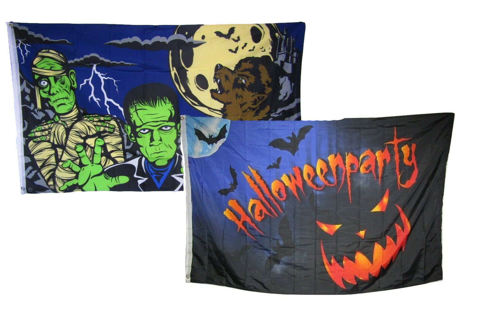 3x5 Happy Halloween 3 Flag Wholesale Set #1 3'x5' House Banner Grommets 