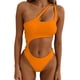 thumbnail image 1 of Gibobby Trajes de Baño para Mujer Conjunto de bikini de talle con recorte de un hombro para mujer Traje de baño de 2 piezas entrecruzado Traje de baño(Naranja,M), 1 of 5