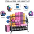 thumbnail image 6 of Aboxoo Storage Rack with Large Sports Equipment Organizer Cart, Black, 6 of 7