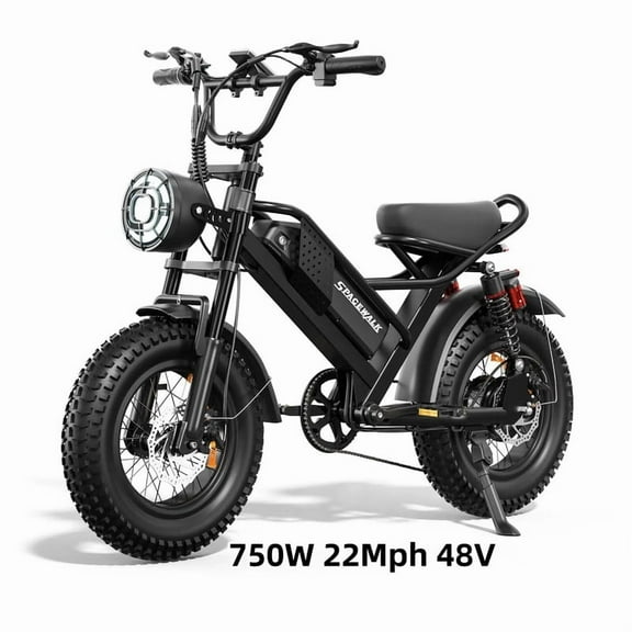 21.7MPH Spacewalk 16" Fat Tire Electric Bike,750W Motor,48V 15Ah Removable Battery,Compact Ebike for Adult and Teens