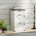 thumbnail image 4 of Ktaxon Wood File Cabinet with Lock 3-Drawer Lateral Office Filing Organizer  with Rustic Metal Handles for Home Office, Rustic White, 4 of 11