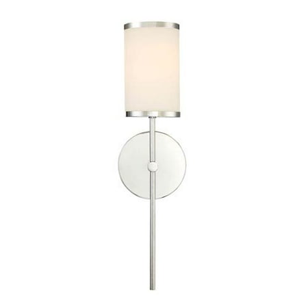 Nicollet Chrome One Light Wall Sconce With Etched Opal Gl Shade Nicollet Chrome One Light Wall Sconce With Etched Opal Gl Shade