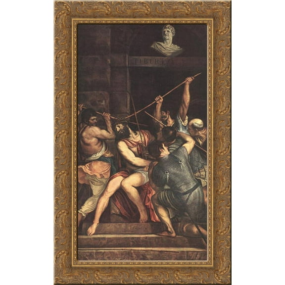 Christ Crowned with Thorns 17x24 Gold Ornate Wood Framed Canvas Art by Titian