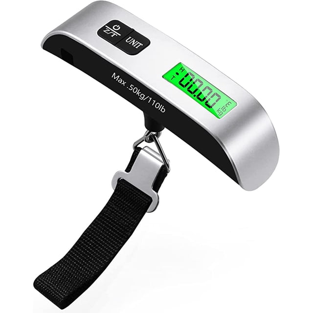 Electronic Luggage Scale, Portable Scale Travel Suitcase Scale, Luggage Scale Suitcase Temperature Measurement Function, Suitcase Scale Tare Function MAX 50 kg/ 110lb for Travel (Withou