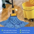 thumbnail image 2 of Heavy Duty Commercial Mop Head Replacement Microfiber Tube Mop Heads for Floor Cleaning: 3 Packs Looped End Wet Mop Head Refill for Home Commercial Industrial Use (Blue), 2 of 8