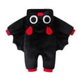 thumbnail image 4 of Bainana Halloween Girls Boys Bat Romper Adorable Long Sleeve Zipper Hooded Bodysuit Unisex Theme Events Party Dress Up Jumpsuit Size 1-3 Months Black, 4 of 7