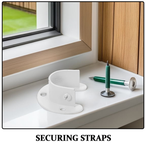 EXHUMKY 4Pcs White Stainless Steel Closet Rod Bracket U Shaped Support for Shower Curtain and Wardrobe Rods