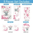 thumbnail image 4 of Hatchaa Personalized Baby Bedding Set, 5 Pcs Custom Baby Crib Set with Name, Baby Girls Pink Elephant Crib Bedding Set, Double Layer Flannel Nursery Bed Set Customized Gifts for Toddlers Kids, 4 of 8