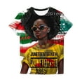 thumbnail image 4 of Teissuly Women's Independence Day Printed Round Neck Short Sleeved T-shirt Top, 4 of 4