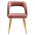 thumbnail image 6 of Modway Marciano 18.5" Metal and Velvet Dining Chair - Gold/Dusty Rose (Set of 2), 6 of 8