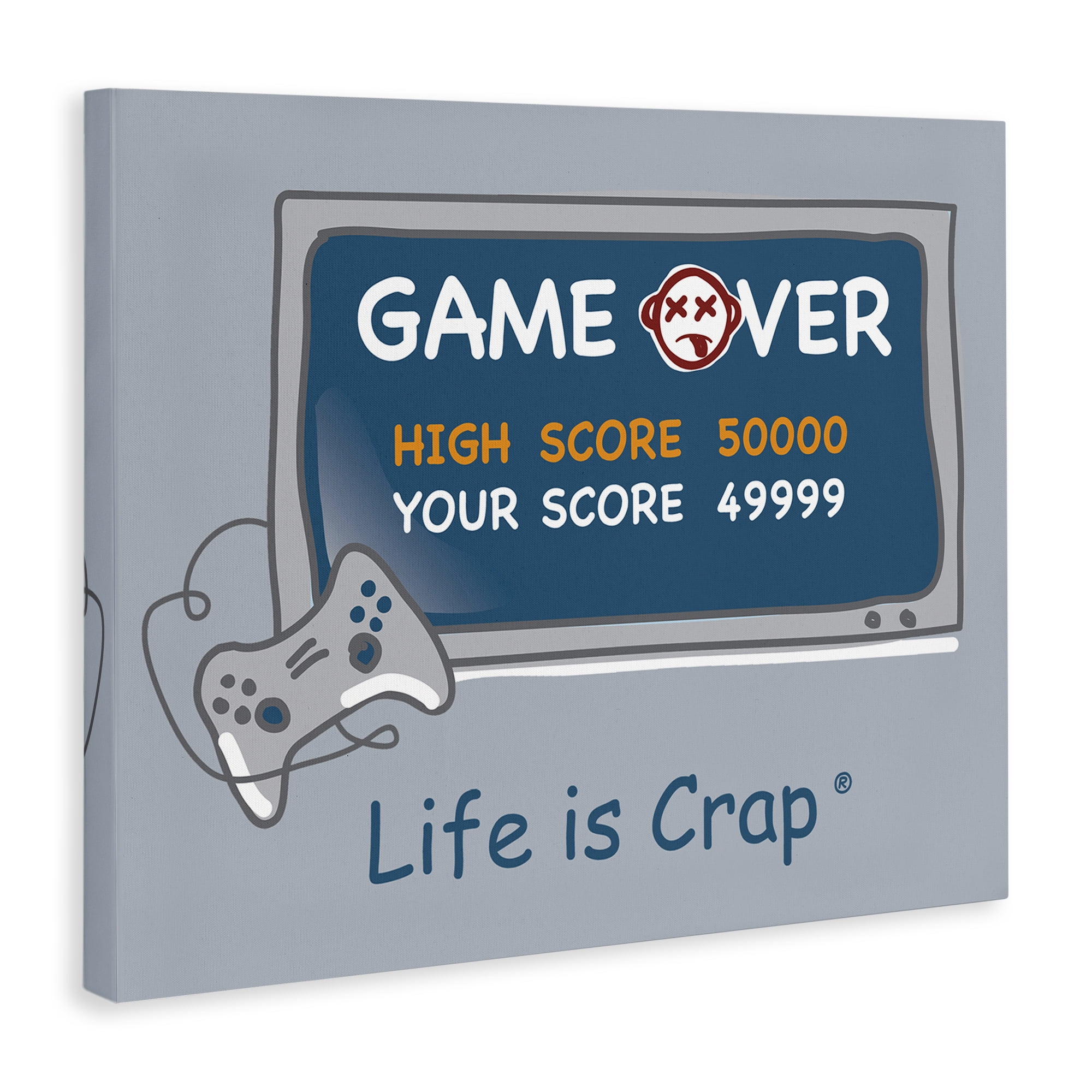 Stupell Industries Close Score Game Over Novelty & Humor Painting Wrapped Canvas Art Print Wall Art, 30 x 24