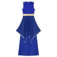 thumbnail image 5 of Haitryli Womens Praise Dance Outfit Asymmetric Hem Overlay Dress with Pants Worship Liturgical Royal Blue L, 5 of 8