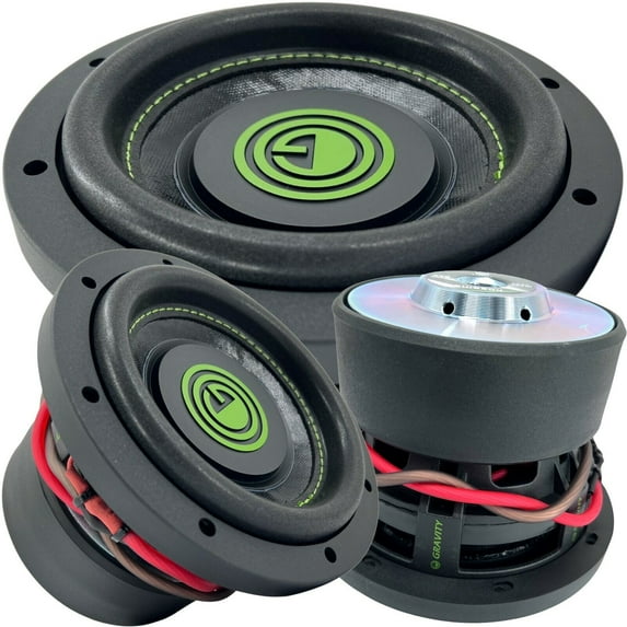 1x Gravity 6.5 Inch 600 Watt Car Audio Subwoofer w/ 4 Ohm DVC 6.5" Sub Single Bundle