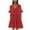 Red, variant on Diufon Womens Summer Casual Dresses Cute V Neck Mini Dress with Pockets Ruffle Short Sleeve Shirt Dress