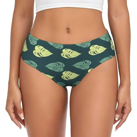 Womens Underwear - Jungle leaf No Show Seamless Underwear for Women  Soft Comfort Stretch Women s Panties  Hipster Ladies Panties Bikini Underwear Briefs