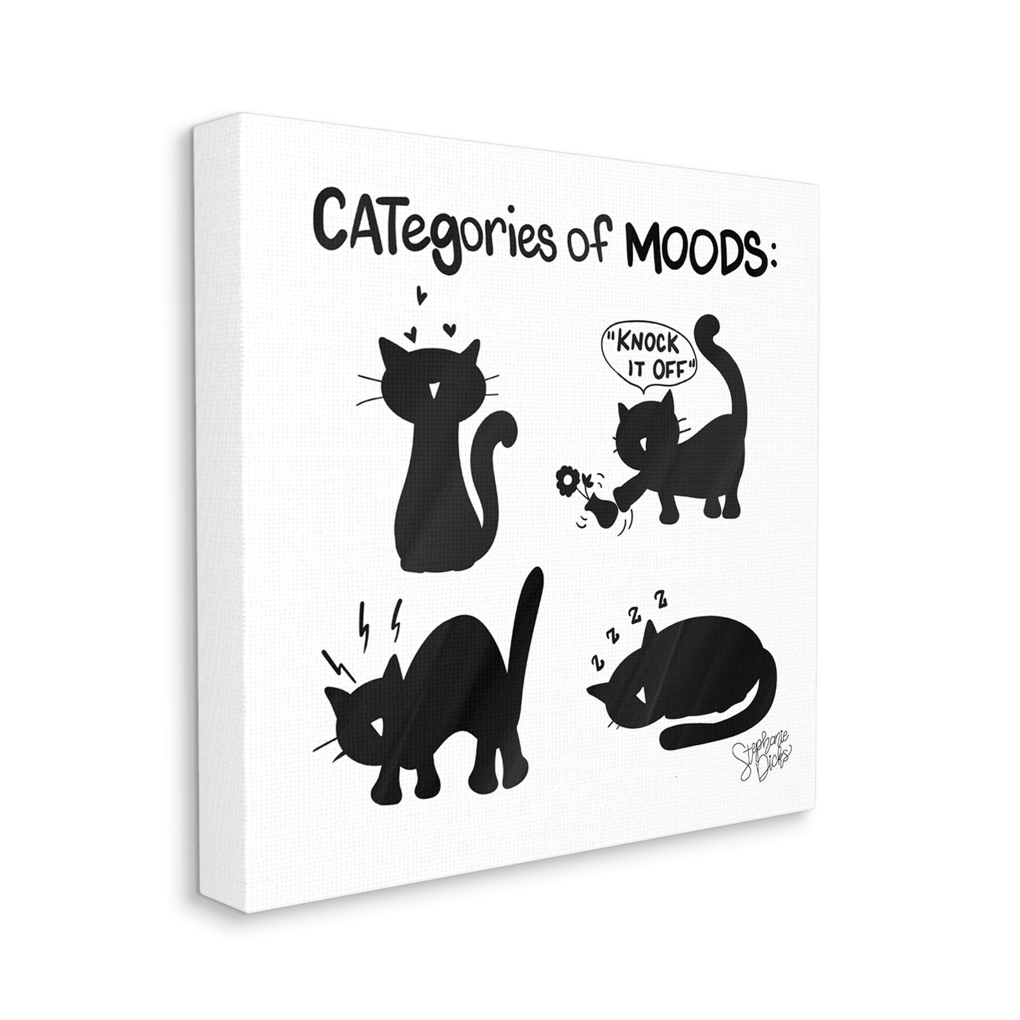 Stupell Categories Of Moods Funny Cats Animals & Insects Painting Gallery Wrapped Canvas Print Wall Art