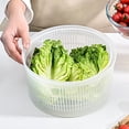 thumbnail image 4 of Escurridor de ensalada con tapa, escurridor de ensalada con manivela y ensaladera de 3 litros y colador, para lavar y secar ensaladas y verduras, 4 of 5